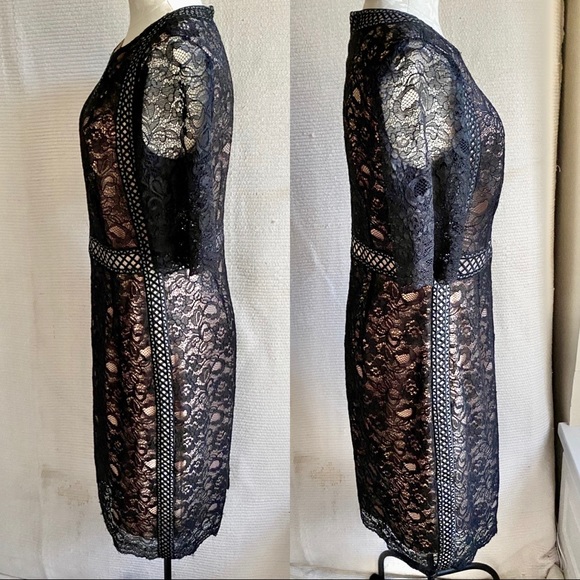 Antonio Melani 10 Lace Sheer Illusion Dress Black - Picture 4 of 8